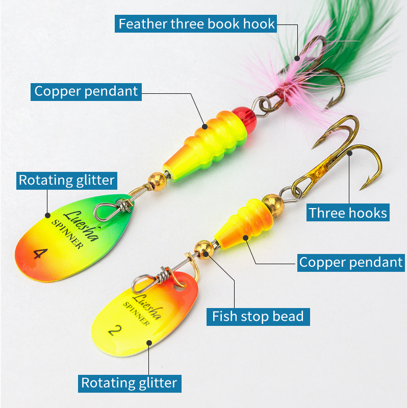 LUSHAZER 5pcs/lot Spinner Bait - Fishing Hook Treble recension och pris
