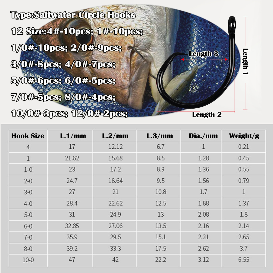 Circle Hooks 3X Strong Saltwat - Fishing Hook Assortment recension och pris