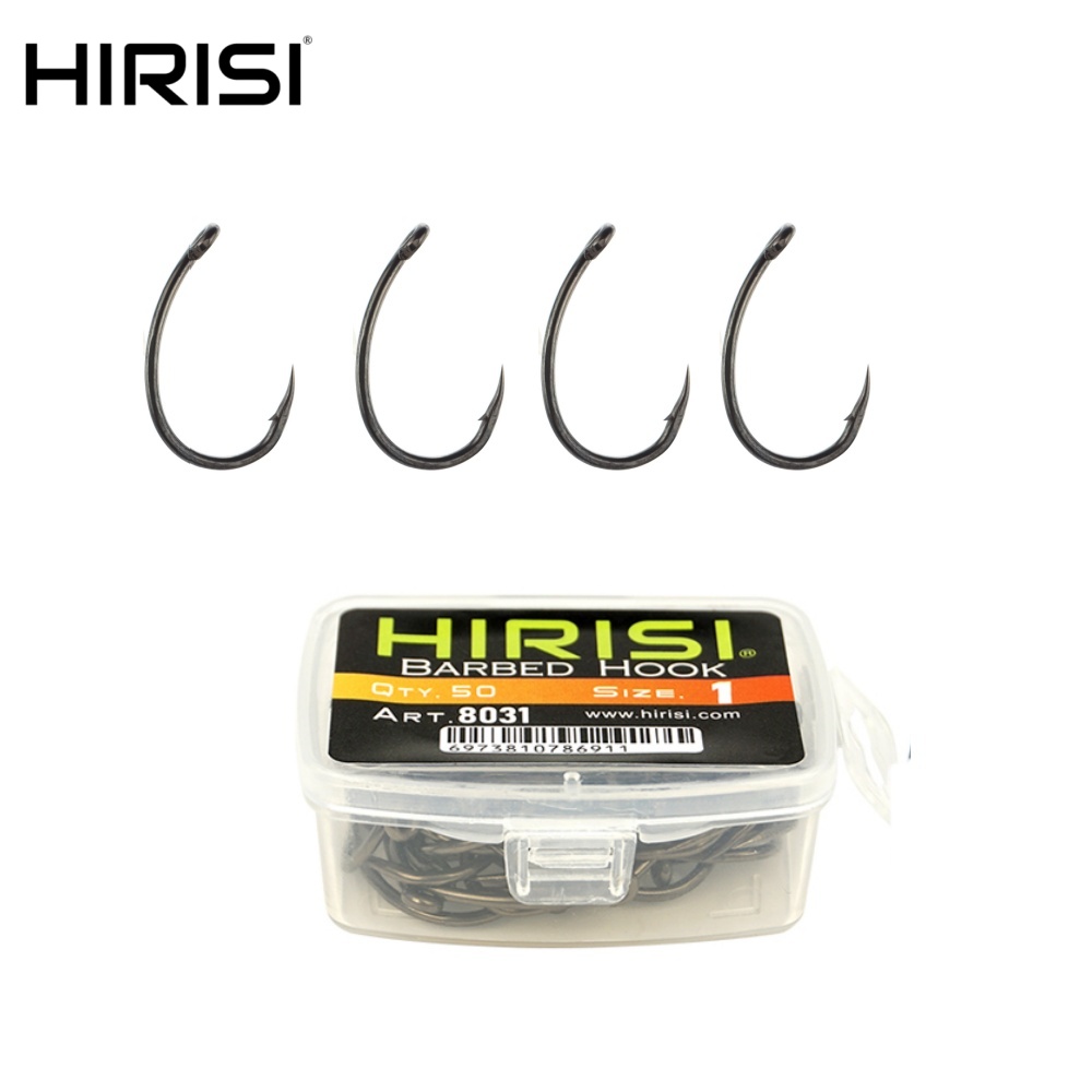 Hirisi 50pcs Eyed Barbed Fishi - Fishing Hook Assortment recension och pris