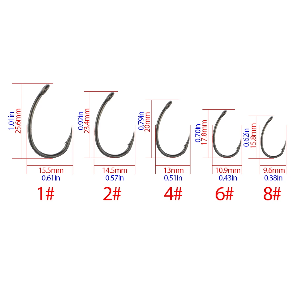 Hirisi 50pcs Eyed Barbed Fishi - Fishing Hook Assortment recension och pris